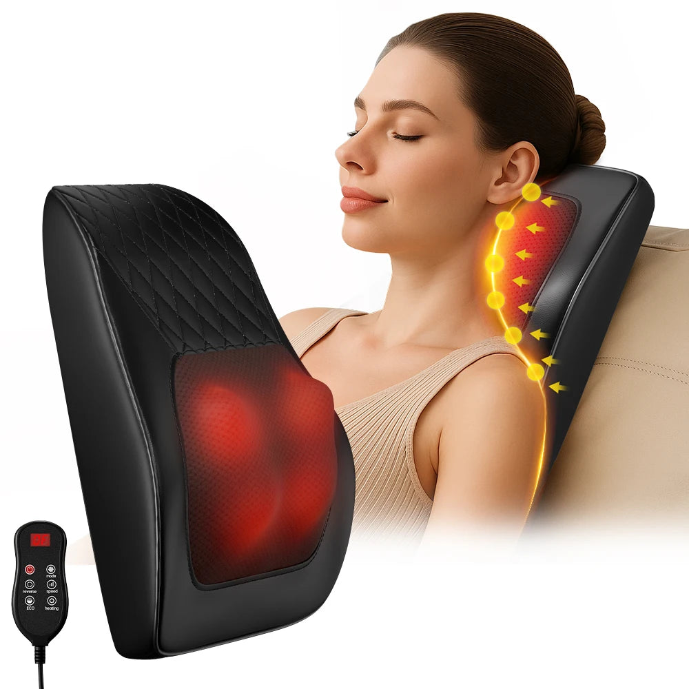 3D Heated-Kneading Massage Pillow
