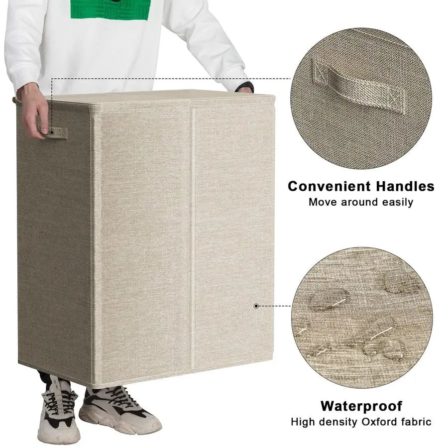 Double Laundry Hamper with Lid and Removable Laundry Bags