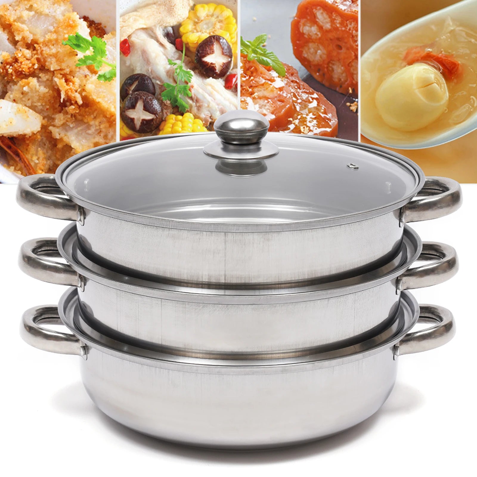 28CM Multi-Function 3 Tier Cook Food Veg Pot