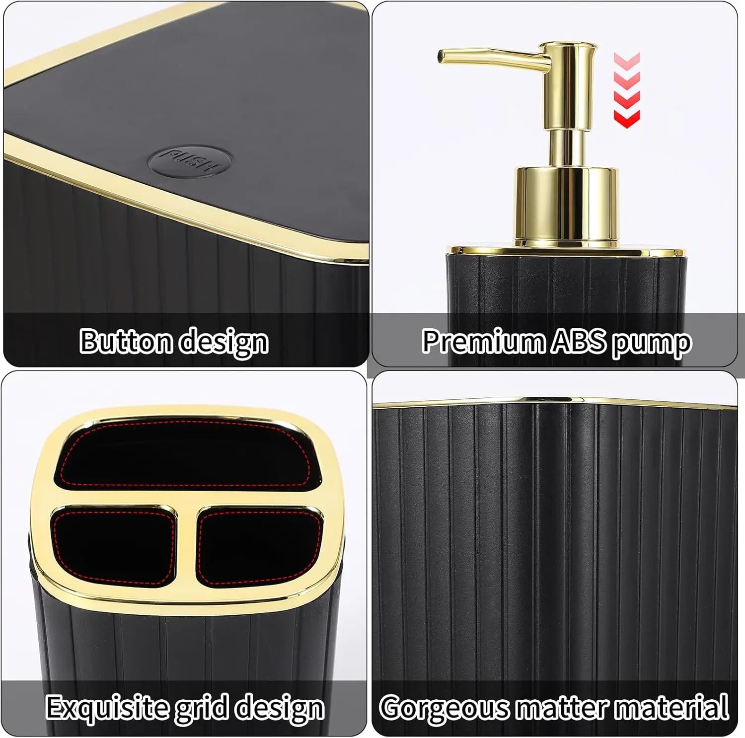 10-Piece Black Bathroom Set