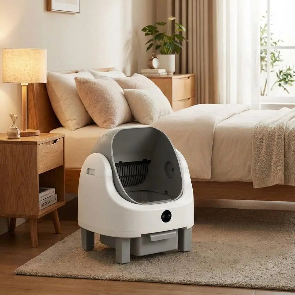 Self Cleaning Litter Box for Cats Large Open-Top Smart Automatic Litter Box with APP Control & Real-Time Monitor,Odor Control