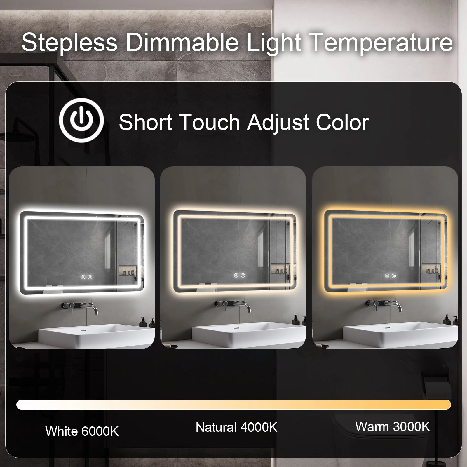 LED Bathroom Mirror Vanity  with Backlit Lights