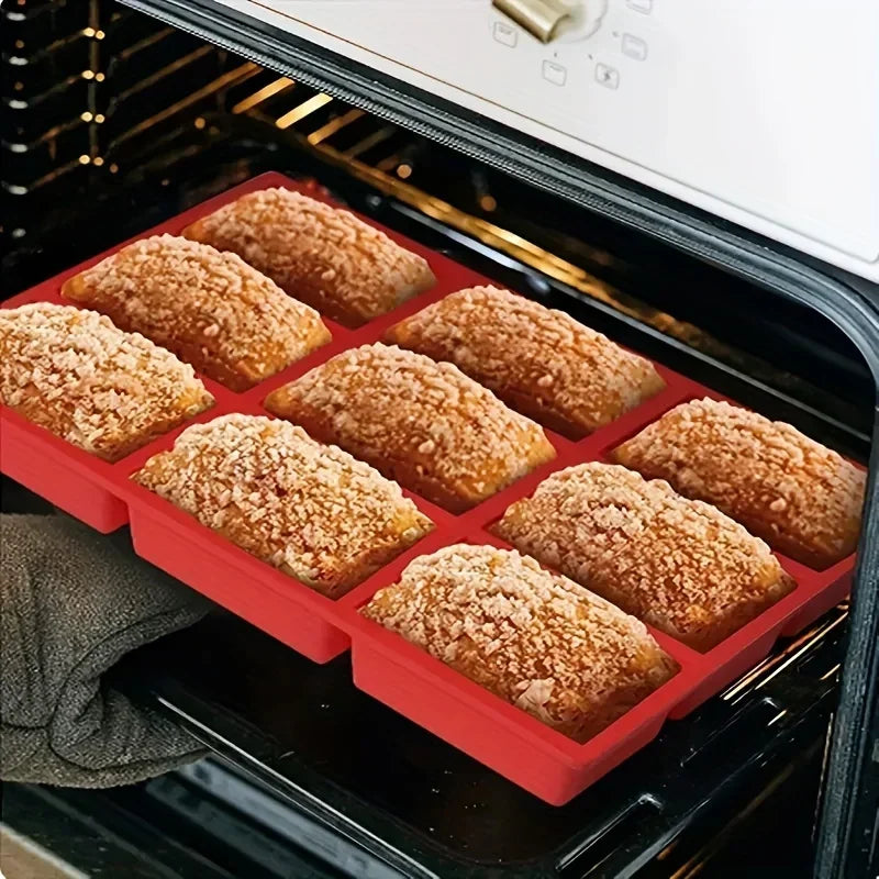 1pc 9-Cavity Silicone Mini Loaf  pan