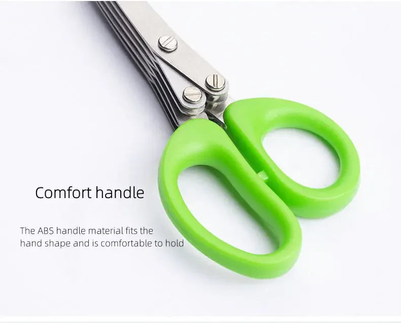 Multi-functional Stainless Steel 3/5 Layer Kitchen Scissors Scallion Cutter