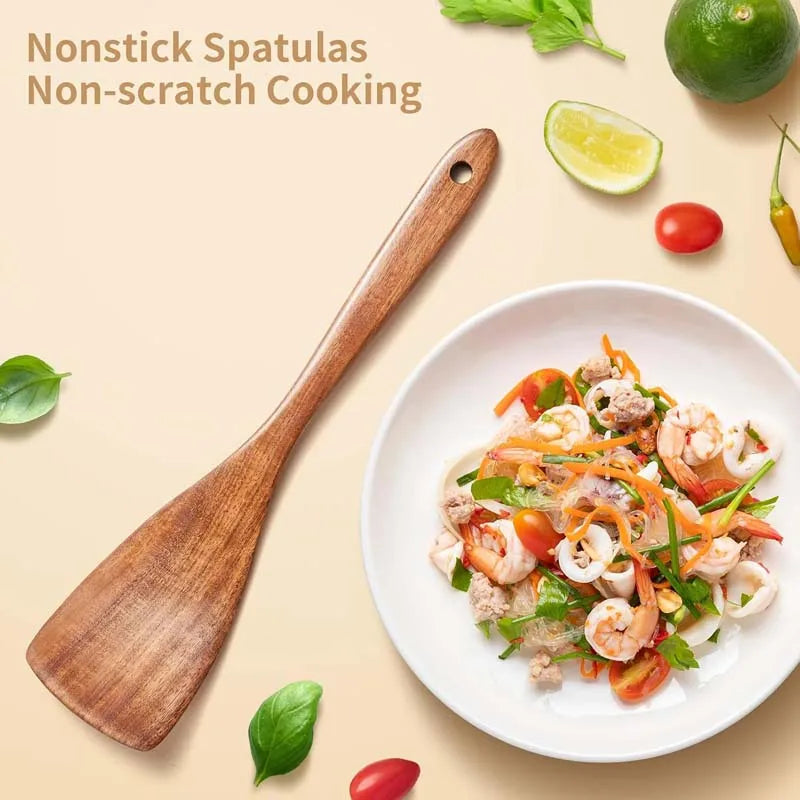 Wood Kitchenware Cooking Set