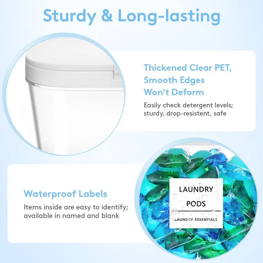 Laundry Pods Container with Popup Lid