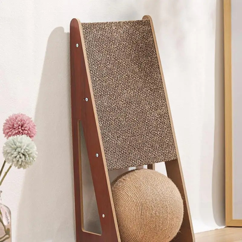 Cat Scratcher Toy With Ball, Natural Sisal