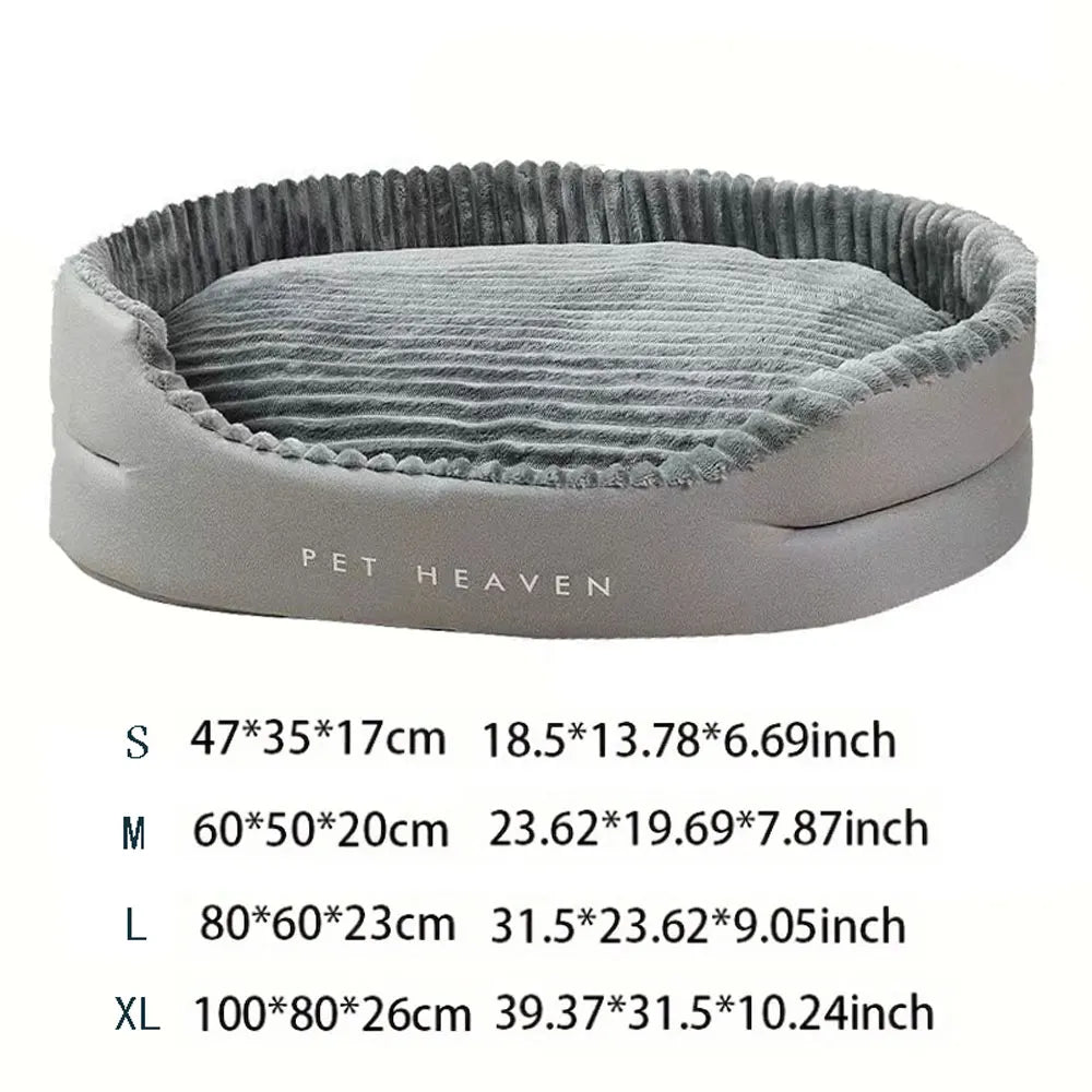 A super sized pet bed that is soft, dirt resistant, non slip, comfortable, suitable for living rooms, outdoor places