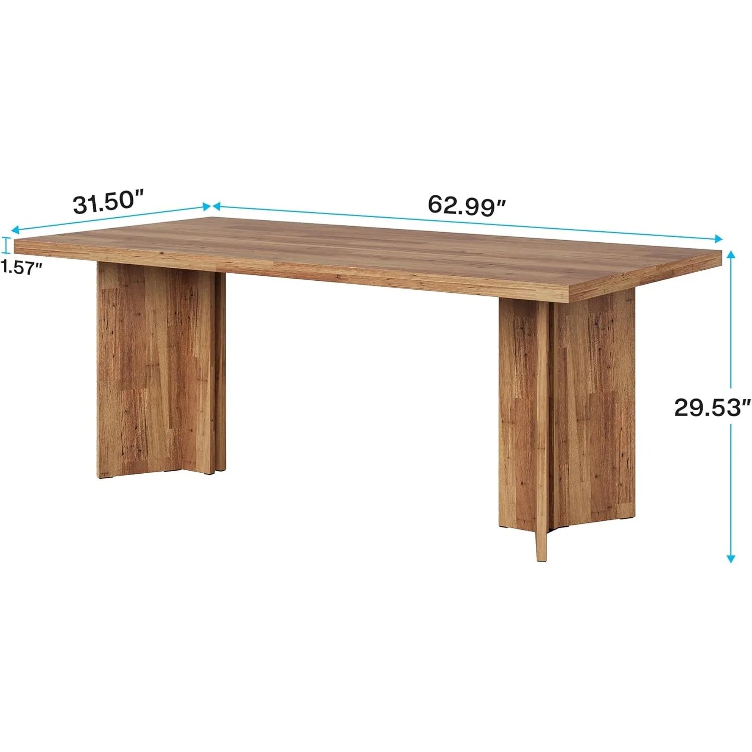 Farmhouse Kitchen Table with Large Tabletop