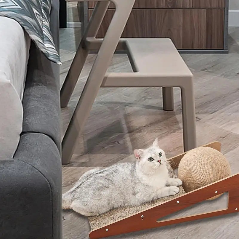 Cat Scratcher Toy With Ball, Natural Sisal