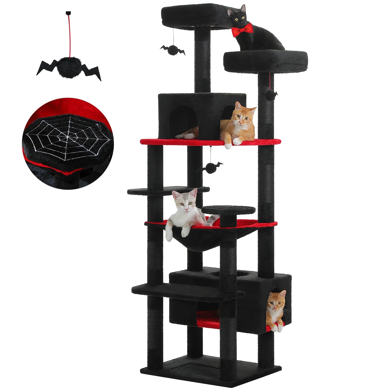 Large Cat Tree and Tower for Indoor Cats With Sisal-Covered Scratching Post