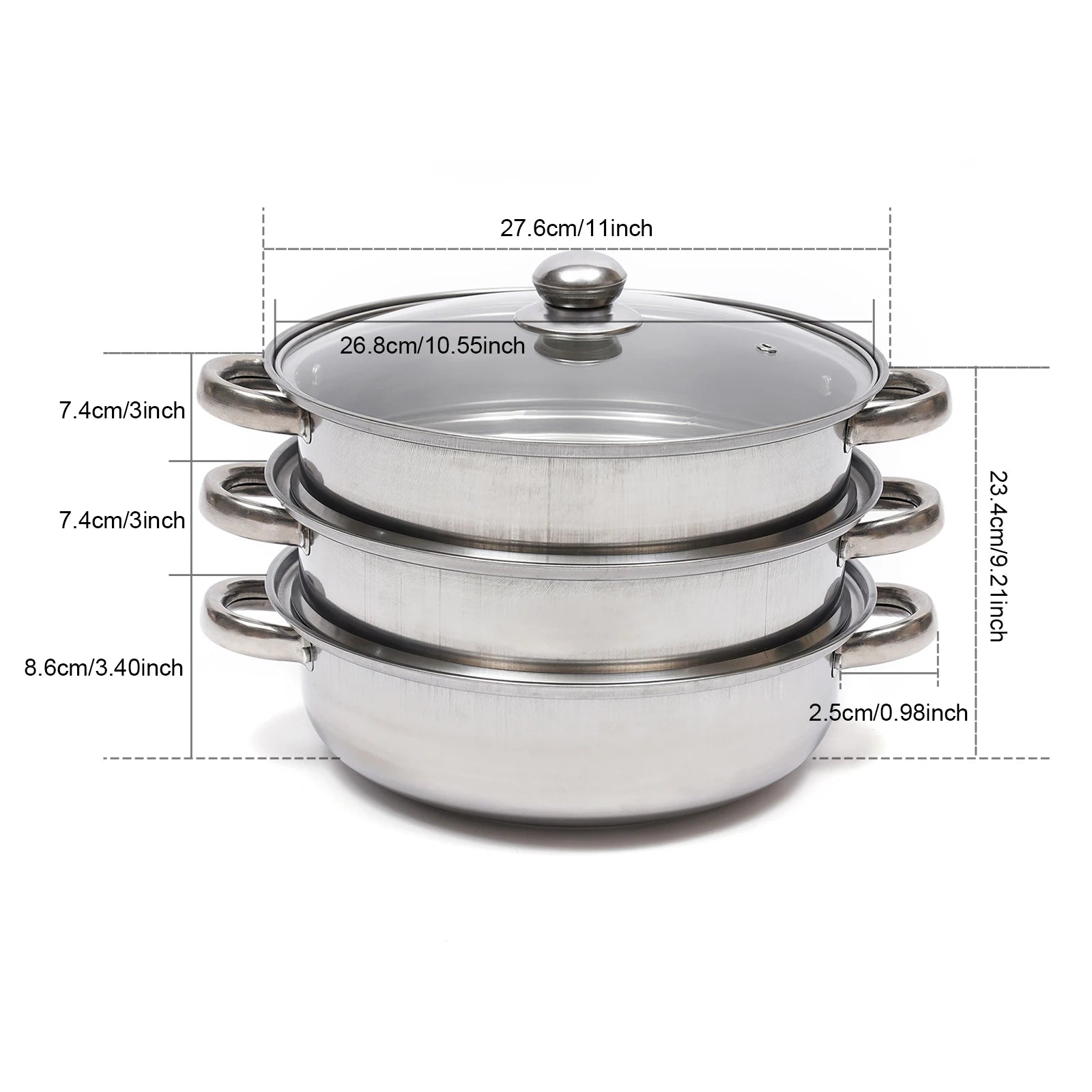 28CM Multi-Function 3 Tier Cook Food Veg Pot