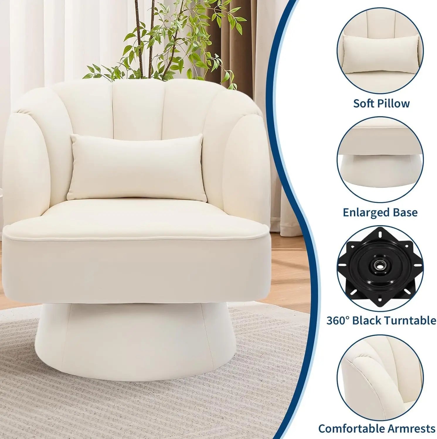 360° Swivel Barrel Accent Chair