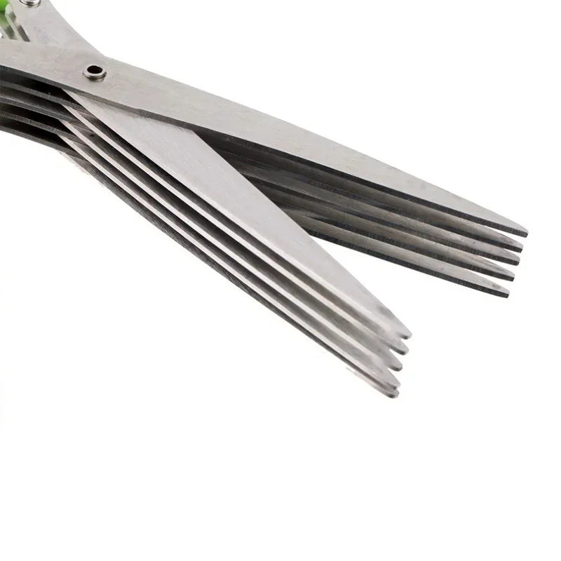 Multi-functional Stainless Steel 3/5 Layer Kitchen Scissors Scallion Cutter