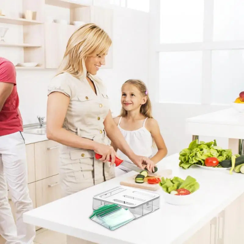 Zip Lock Organizer With Gallon, Quart, and Sandwich Size Pockets
