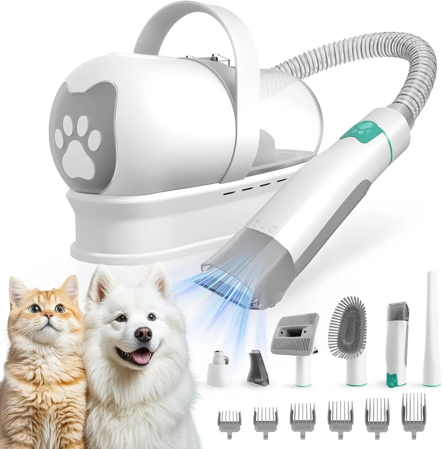 Pet Grooming Vacuum Kit with Clippers