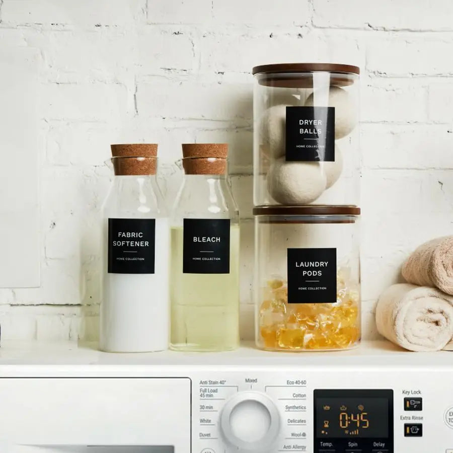 Glass Laundry Storage Containers Set